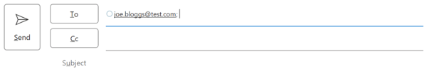 Checking a recipient email address in Outlook before sending