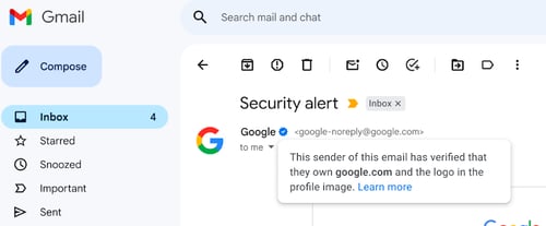 BIMI email logo display example
