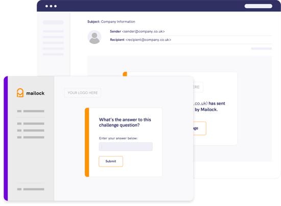 Mailock challenge question authentication screen