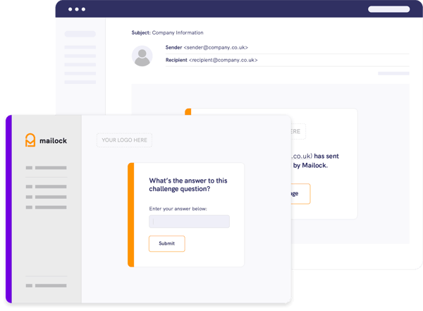 Mailock challenge question authentication screen