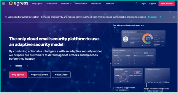Egress email security homepage
