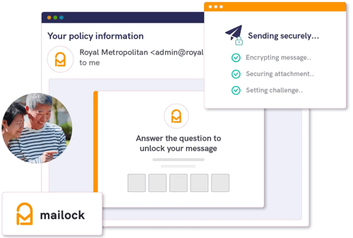 Mailock secure email web app home screen