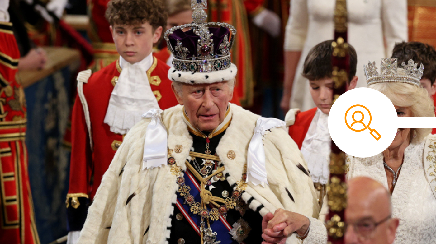 King Charles and Queen Consort Camilla make their way into Parliament in official dress