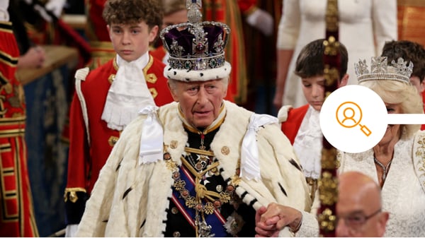 King Charles and Queen Consort Camilla make their way into Parliament in official dress