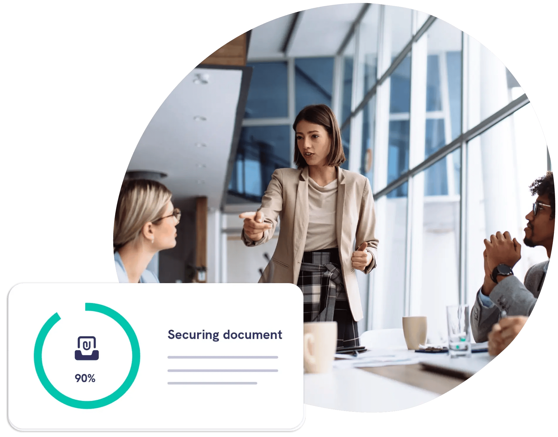 Board discussing email risks in financial services