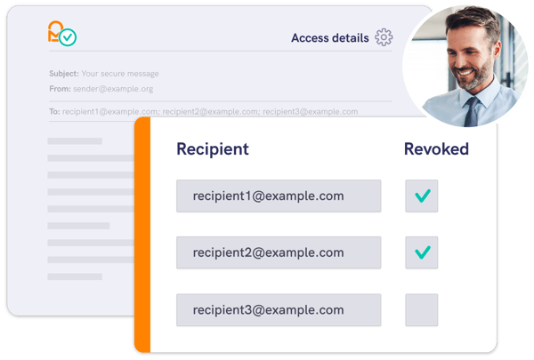 Mailock access tracking and Message Revoke controls used with Outlook