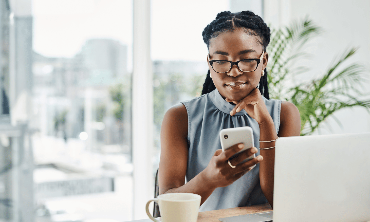 Customer receiving a secure email on a smartphone