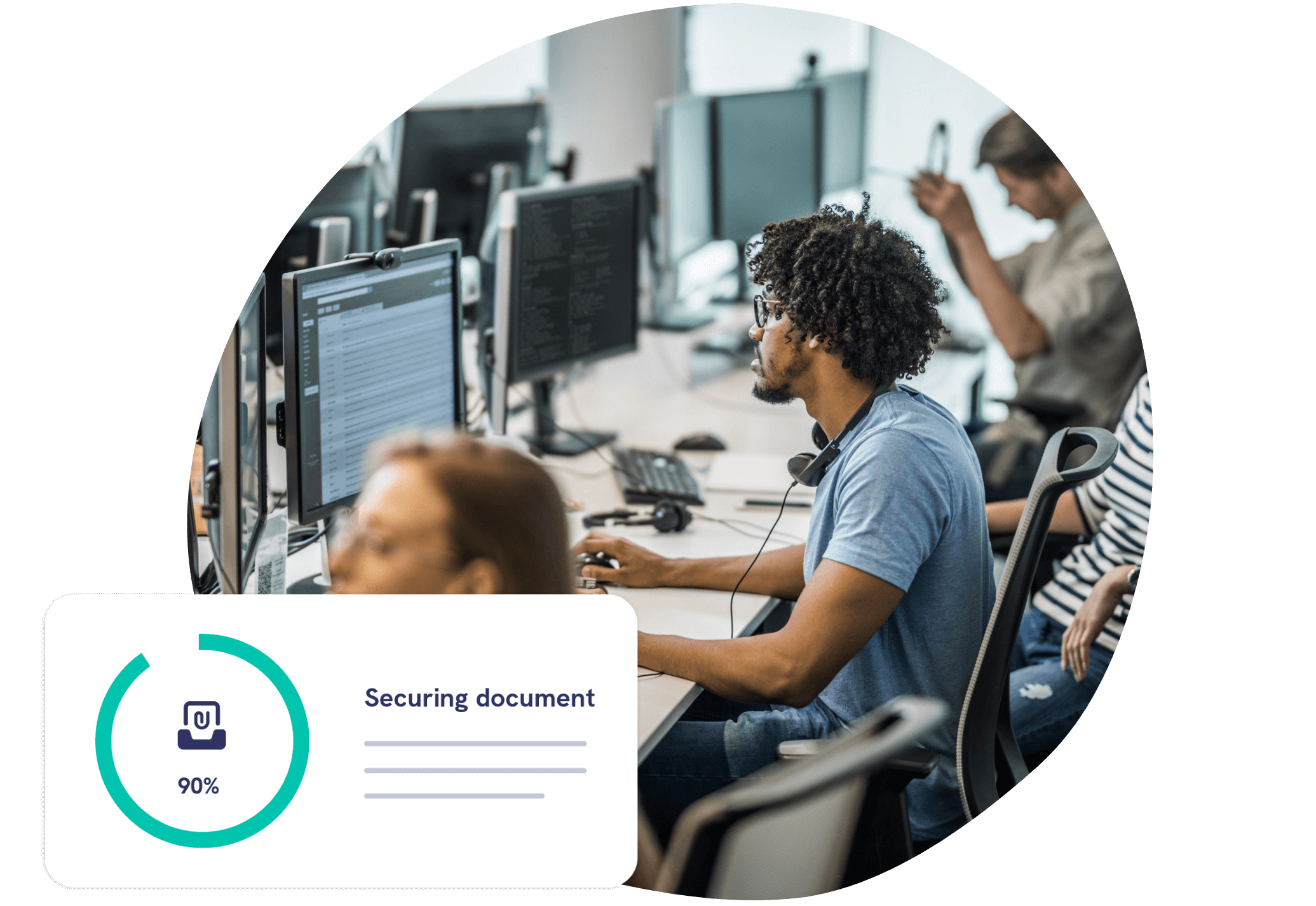 Contact centre agents using Mailock with Unipass