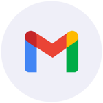 Gmail logo in red, white, and blue