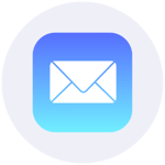 iCloud Mail logo in blue and white